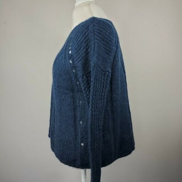 Soft Surroundings Women's Mohair Sweater Size PL Petite Large Chunky Knit Blue - Picture 7 of 10
